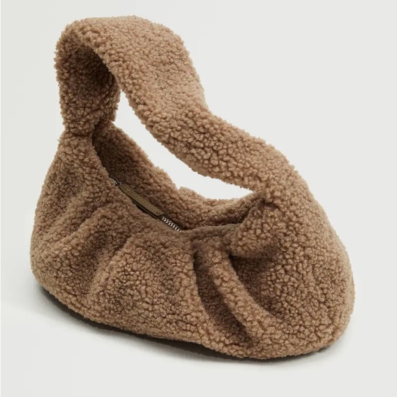 NWT Mango Textured Faux Shearling Bag - Picture 3 of 5